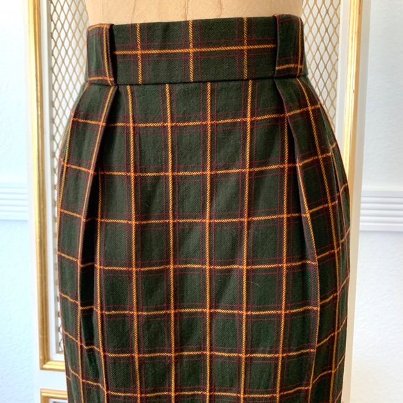 Vintage Evan-Picone Wool Plaid Skirt 10 - Picture 2 of 8